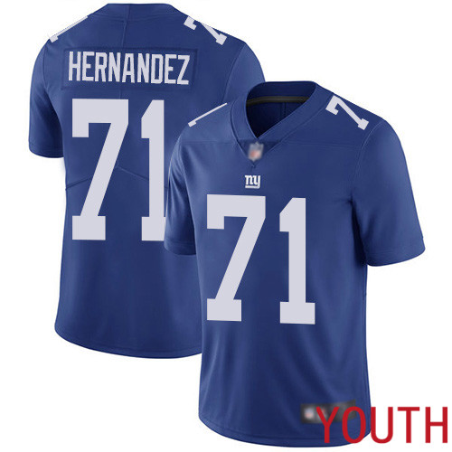 Youth New York Giants #71 Will Hernandez Royal Blue Team Color Vapor Untouchable Limited Player Football NFL Jersey